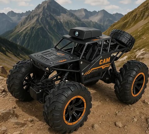 Carro a control remoto con cámara Nasjac en montaña