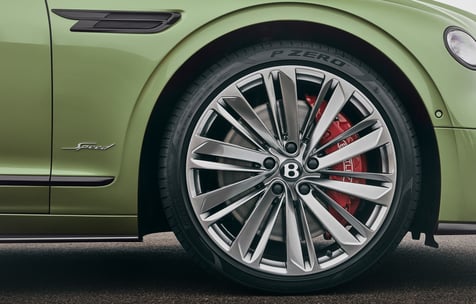 a close up of a car's wheel and tire