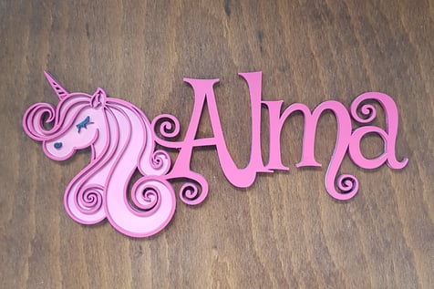 decoration mural pour porte avec le prénom alma