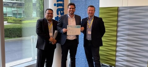 Tim Dougill receiving his FUEL certificate in 2023.