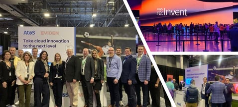 Three Images from AWS re:Invent 2024. Including a team photo.