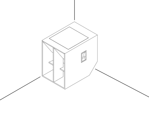 Eine Zeichnung von unserem H2101 in einer Ecke eines Raumes