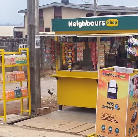 Neighbours Shop kiosk equipped with solar power and digital POS tools