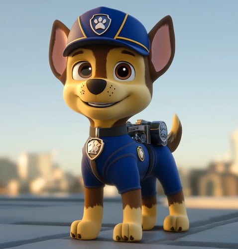 Chase van PAW Patrol in de stad
