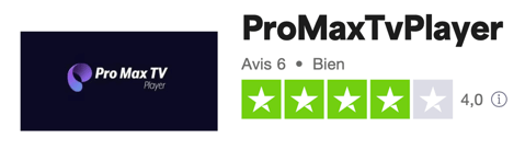 a logo for a tv program called pro max tv player