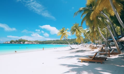 Prisitne white sand beaches of Boracay, Philippines