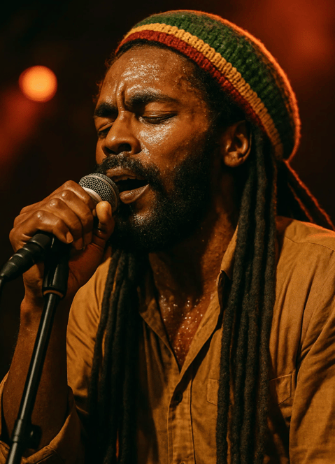 Chanteur de reggae pour la journée mondiale du reggae.