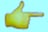 a hand holding a banana peeler in front of a blue sky