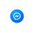 a blue and white logo with a blue and white background