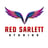 a red and blue logo for red scarletet studios