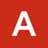 a red and white letter a with a white capital letter a