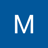 a blue and white letter m with a white letter m