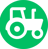 a tractor with a tractor in the middle of a green circle