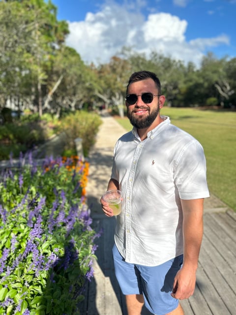 Joe Calo, owner of Coastal Creations Landscaping, on a project site