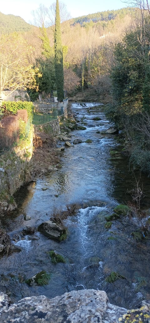 View from the old bridge at Gourgas.