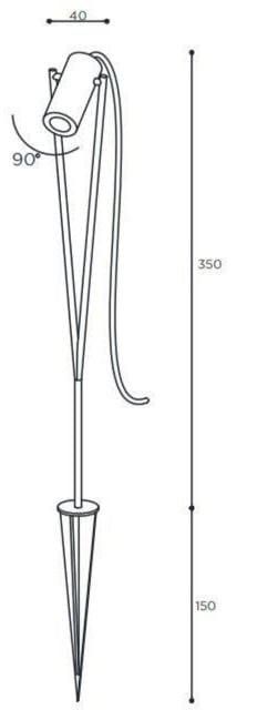 dibujo técnico luz exterior foco