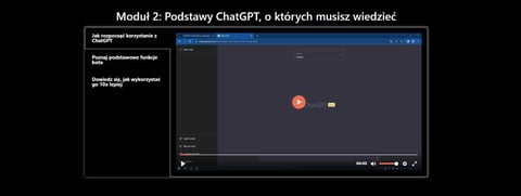 a video game showing a polish chatgpt4 course on a computer screen