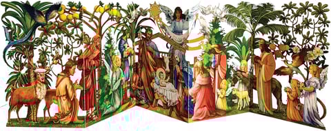 Folding Nativity card scene