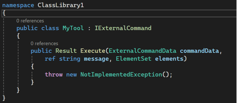 Execute method of IExternalCommand interface of Revit API