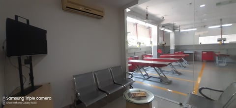 Service Centre view from Customer Lounge.