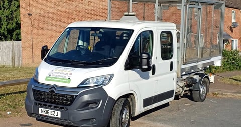 Hilton’s Rubbish Removals branded van in Worcester – trusted local provider of rubbish clearance and