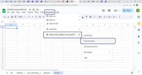 Google sheets add-on G-Mail Merge with chatGPT