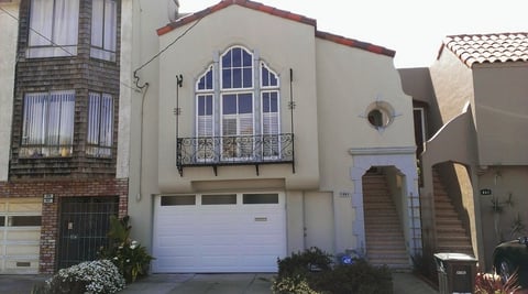 Garage door with mail slot in San Francisco Ca.