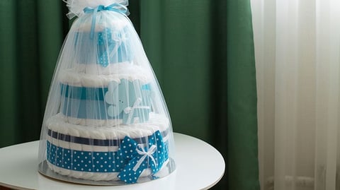 wrapped diaper cake