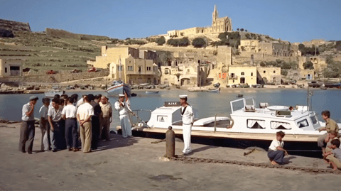 Mgarr Harbour in the 1950s.