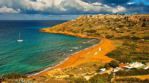 Ramla Bay from the Calypso cave view point.