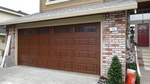 Wood grain paint style garage door.