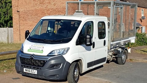 Hilton’s Rubbish Removals branded van in Worcester – trusted local provider of rubbish clearance and