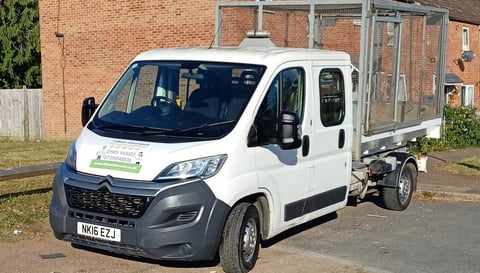 Hilton’s Rubbish Removals branded van in Worcester – trusted local provider of rubbish clearance and