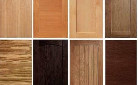 Tipos de puertas de cocina de madera maciza con diferentes diseños