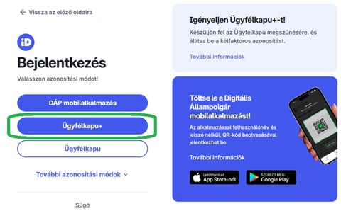 Ügyfélkapu+ regisztráció 8. lépés