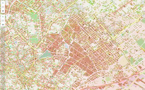 Building damage in Jabalya applied to OSM building footprints