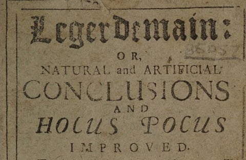 Title page of Hill’s Legerdemain, c. 1716.