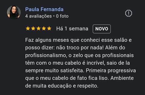 comentario google cliente escova progressiva