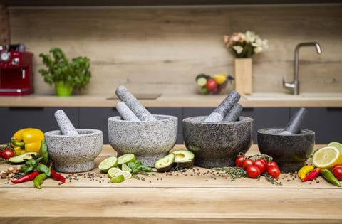 ChefSofi 1.5 Cup-Capacity Mortar and Pestle Set - Unpolished Heavy Granite for Enhanced Performance