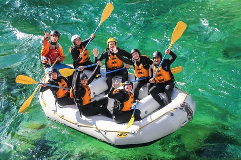 Rafting on river in Voss