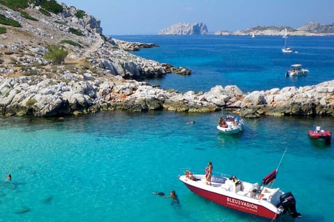 Seaside Provence boat tours and swimming