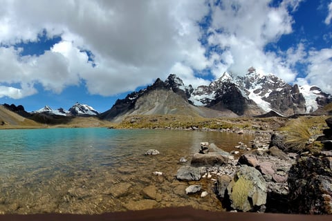 a lake with a mountain in the background