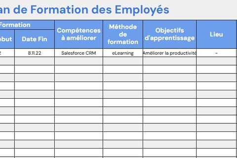 exemple tableau de strategie de formation personnel