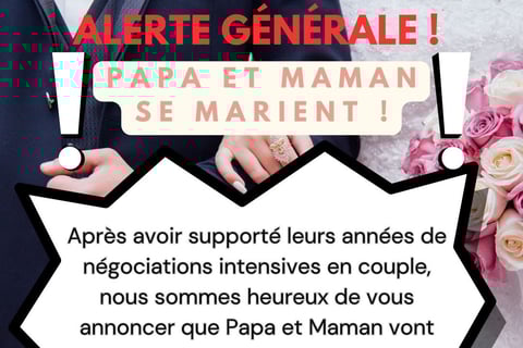 faire-part mariage humoristique papa et maman se marient