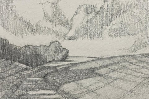 thumbnail sketch based on cross-contour drawing