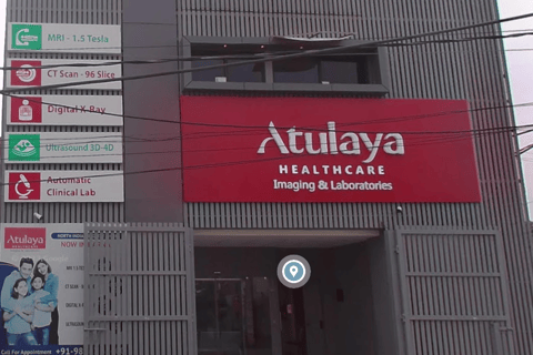 An image showing the building front of Atulaya Healthcare Pvt Ltd. , a Diagnostic Centre in Karnal