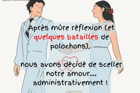 carte invitation PACS mariage humoristique
