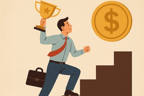 A guy moving towards growing wealth
