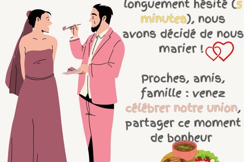 carte invitation repas mariage humour