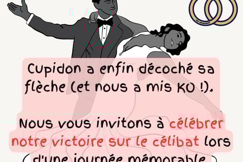 faire-part de mariage avec texte humoristique et romantique